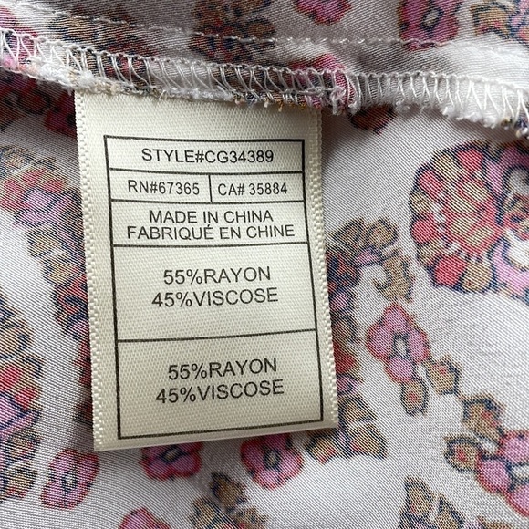 Cupcakes And Cashmere Blouse Tank Top Peplum Hem Floral Preppy Spring Size Small - Picture 6 of 7